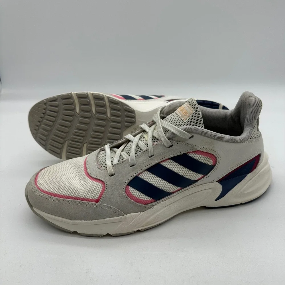 Adidas EE9907 Women 11 Sneakers Grey Navy Pink Grand Court Base‎ Athletic Shoes